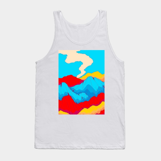 The Blue Sky Mountain Range Tank Top by Swadeillustrations